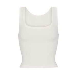 [SOLD] Skims Cotton Rib Tank Top Small in Marble White